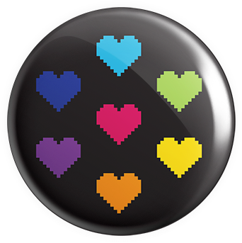 Rainbow Hearts Button