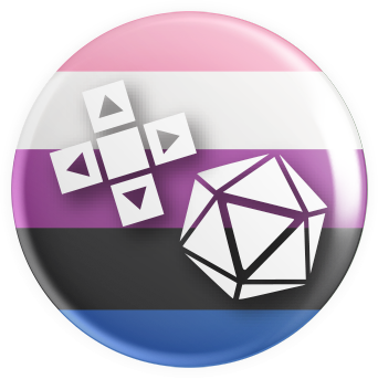 Genderfluid Flag Gaymer Button
